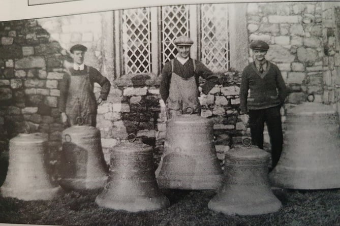 Carhampton Church bells 1929 outside the tower